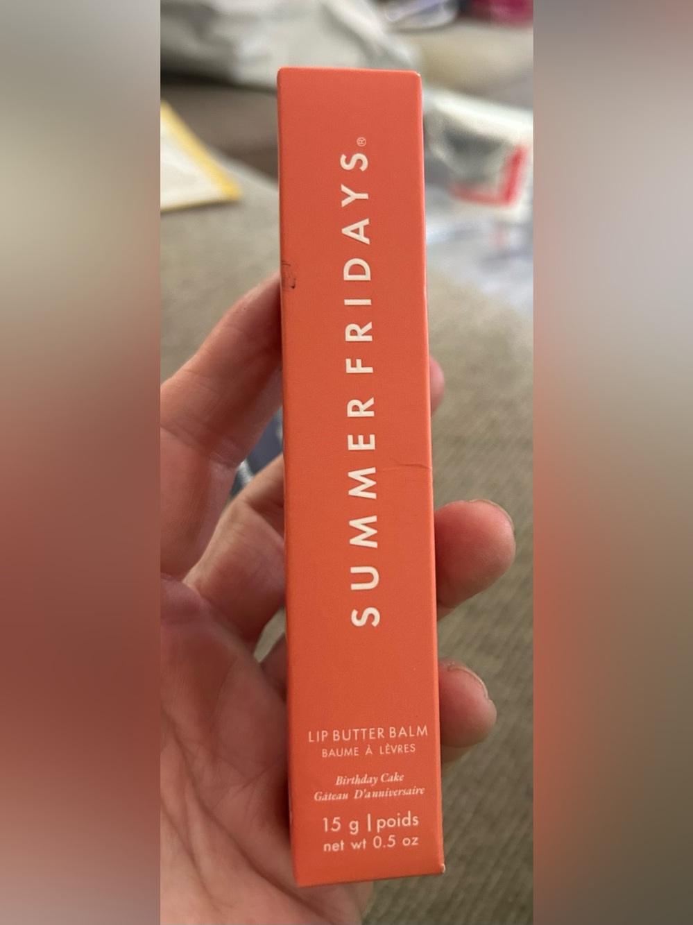 Summer Fridays Coral Peach Lip Butter Balm, NWT - birthday cake